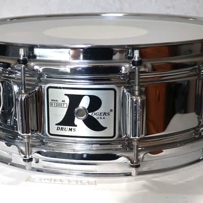 Rogers "Big R" SuperTen 5x14" 10-Lug Steel Snare Drum 1975 - 1976 - Chrome image 1