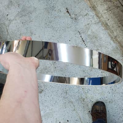 HHG drums  Set Of Chrome Wrapped Bass Drum Hoops (Any Size 16-26) image 6