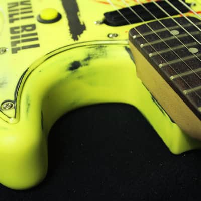 Custom Painted and Upgraded Fender Squier Strat CXS Series Custom  Aged and Worn With Graphics And Matching Headstock image 14