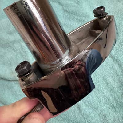 Rogers Tom Drum Mount or Spur bracket - Big R Memriloc XP8 - 1” Lot #101 70s - Chrome image 6