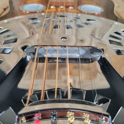 Dobro Model 66B Squareneck Resonator 1985 Sandblasted Birch With Case - Sunburst sandblasted French Scroll design image 23