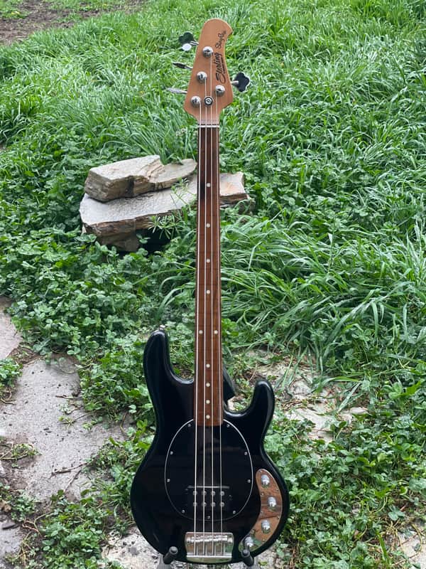 Sterling by Music Man Stingray Ray34 Converted Fretless - Black & Gig Bag image 1