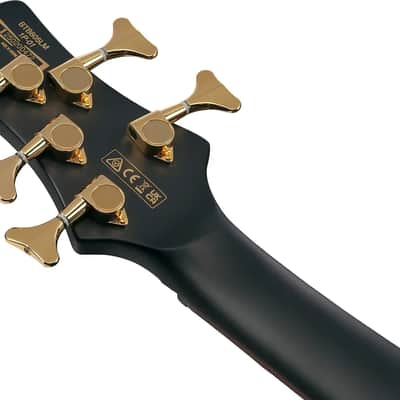 Ibanez BTB605LM Bass Workshop Multi-Scale 5-String Bass Guitar, Rosewood Fingerboard, Black Flat image 5