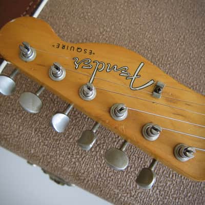 Fender "Esquire" Spanish Electric Solid Body Electric Guitar Original Brown Case Circa-1960-Blonde Lacquer Ash Body image 13