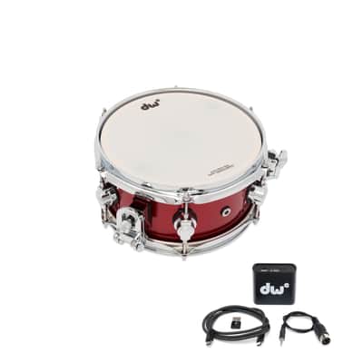 DW DWe Electronic/Acoustic Snare Drum 10x5 Black Cherry Metallic image 6
