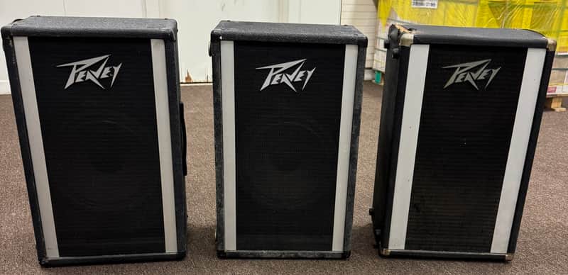 3 Vintage Peavey 112PT & Model 210 PA Speaker Cabinets 1980s image 1
