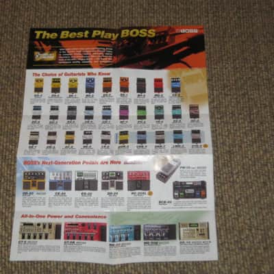 very clean Boss Product Lineup 2004 Vol.1 (fold open product catalog - fully open it is 14 inches L x 10 inches W), printed in Taiwan 2004 image 22