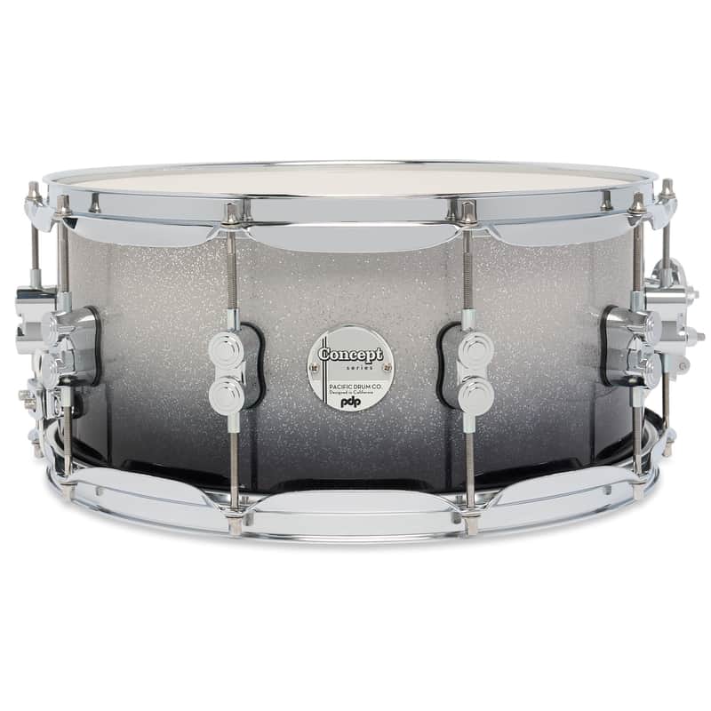 PDP Concept Maple 6.5x14 Silver to Black Sparkle Fade Lacquer Snare image 1