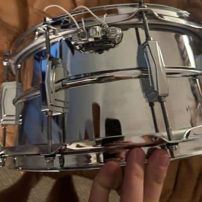 Ludwig LM402 Supraphonic 6.5x14" 10-Lug Aluminum Snare Drum 1985 - Present - Chrome-Plated image 6