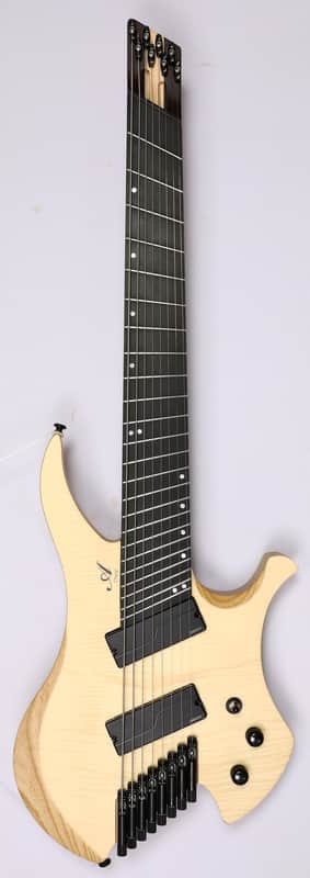 Agile 8 String Multi-Scale Fan Fret Headless Electric Guitar CHIRAL NIRVANA 82528 RL MOD SS Nat Flame image 1