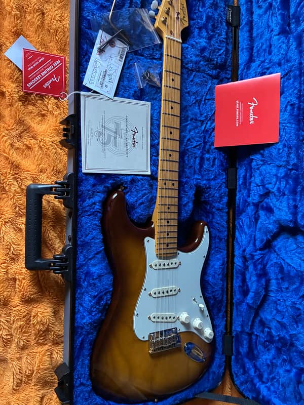Fender 75th Anniversary Commemorative Stratocaster 2021 - 2-Color Bourbon Burst image 1