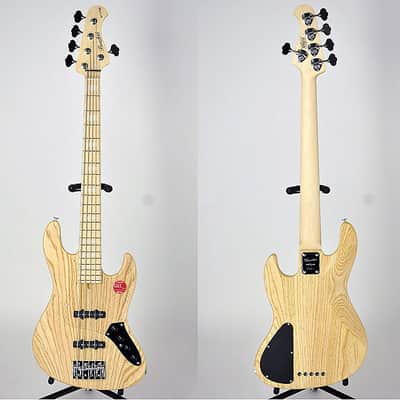 Bacchus Handmade Japan series DX5-AC/M - 5 string active bass, natural oil image 1