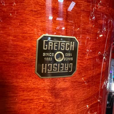 ~NEW!~ Gretsch USA Custom 4-Piece 10/12/16/22 Drum Kit Set in Burnt Orange Gloss Lacquer with Square Badges image 8