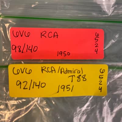 1950s RCA 6V6GT Vintage Matched Pair Admiral/Crosley Power Tubes! T88 image 13