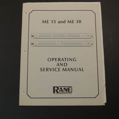 Rane Me 15 & Me 30 Operating & Service Manual [Three Wave Music] image 1