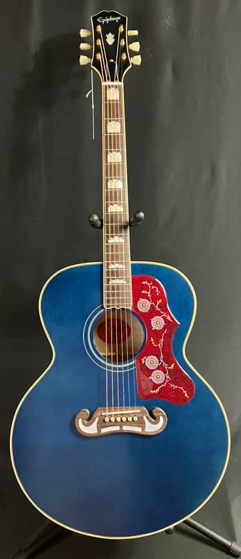 Epiphone 'Inspired by Gibson' J-200 Jumbo Acoustic-Electric Guitar Viper Blue Finish w/ Case image 1