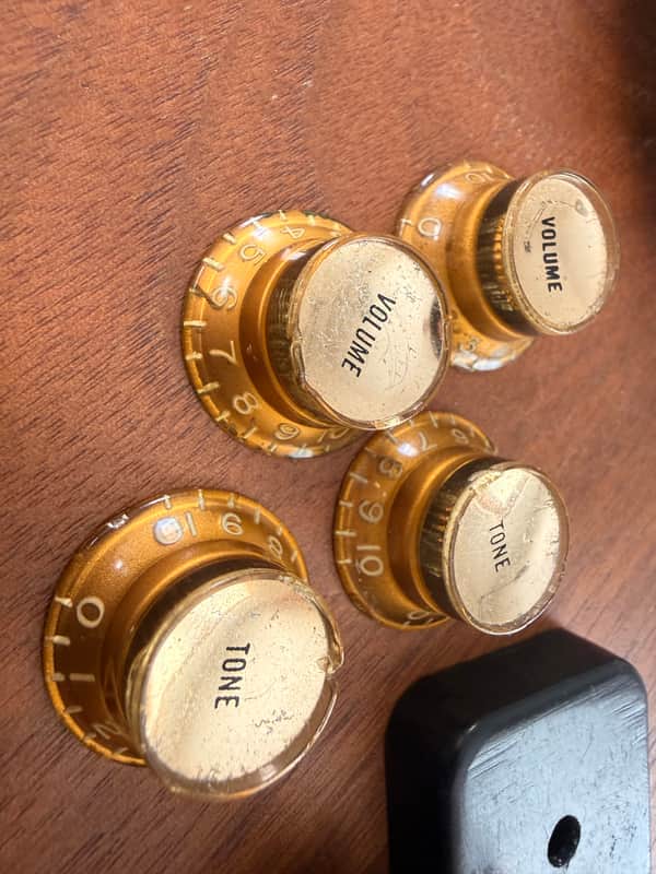 Vintage 60s Gibson reflector knobs (Gold) image 1