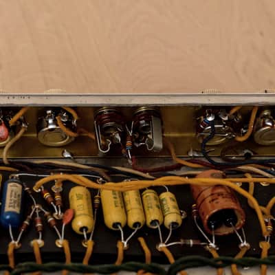 1961 Fender Tremolux Blonde Brown Panel Piggyback Tube Amp Head 6G9 Circuit w/ EL84 (6BQ5) image 11