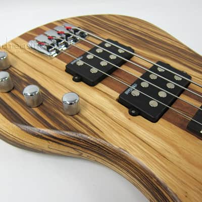 4-String Bass Guitar Zebra Wood - Thru Neck image 3