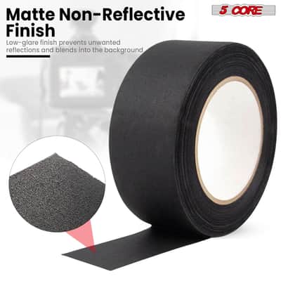 5 Core Gaffers Tape 2" 30 Yards 4Pcs Professional Black Pro Gaff Tape Non Reflective Water Resistant image 4