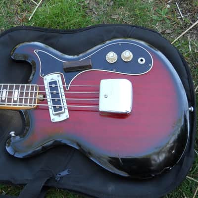 Vintage 60s Kimberly Bass Guitar, Japan, Ventures, Open Book Headstock, 25" Scale image 3