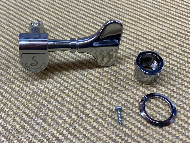 *Schaller M4 Bass Side Bass Tuner & Mounting Hardware Chrome image 1
