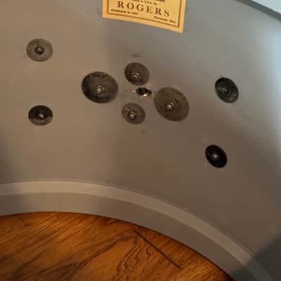 Roger's  14 x 20" Mercury Model Blue and Silver Duco Bass Drum Vintage 50's - 60's image 11