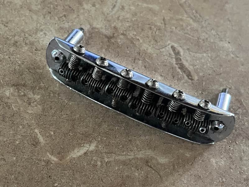 1960s Fender Jazzmaster Jaguar guitar bridge threaded saddles image 1