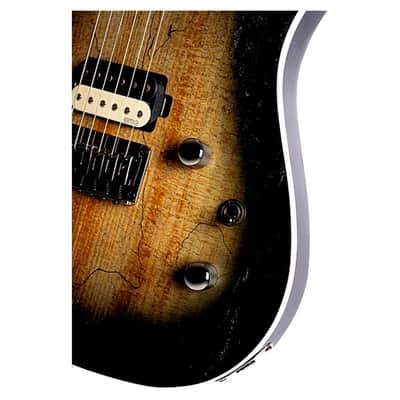 Cort KX Series KX300OPRB, Mahogany Body w/ Spalted Maple Top, EMG, Open Pore Raw Burst Finish image 8