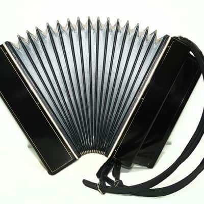 Folk Button Accordion, Lightweight Bayan Kreminne, made in Ukraine, New Straps Case 2275, Beautiful and Rich sound. image 7