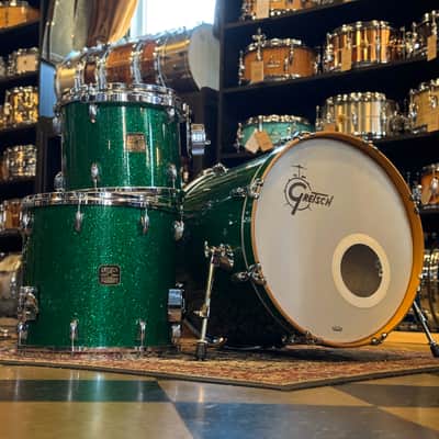 USED 1990's Gretsch Square Badge USA Custom in Green Sparkle - 18x20, 10x12, 14x15 image 7
