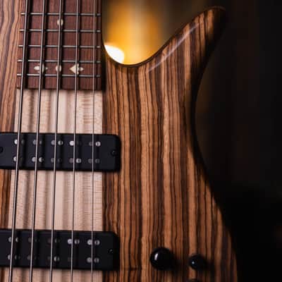 Fodera Monarch 5 Elite 38th Anniversary Zebrawood 2022 image 6