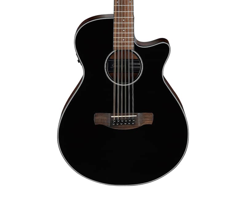 Used Ibanez AEG5012BK AEG 12-String Acoustic/Electric Guitar - Black image 1