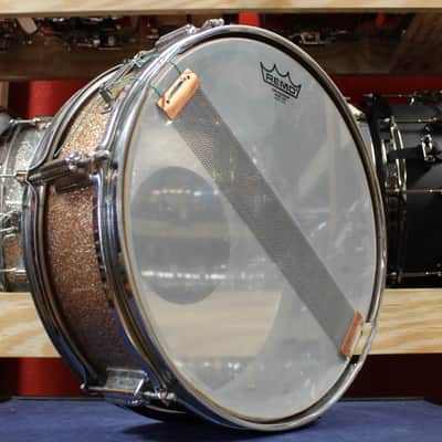 1960s Rogers 5x14 Luxor Model Snare Drum in Pink Champagne Pearl image 5