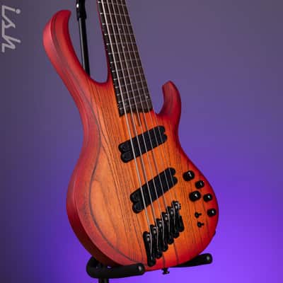 Ibanez BTB866MS 6-String Bass Workshop Brown Topaz Burst Flat image 3