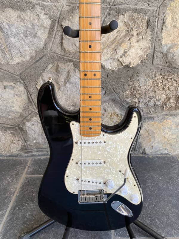 1997 Fender American Standard Stratocaster - Black Maple Neck - w/ Original Red Logo Case & Fender Card image 1