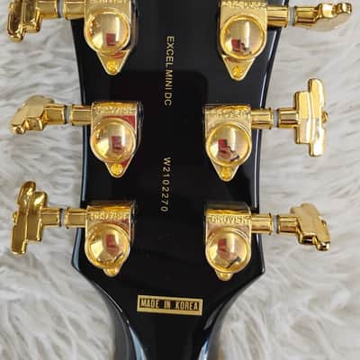 D'Angelico Excel Mini DC Semi-Hollow Body Electric Guitar Black, DAEMINIDCSBKGS image 6