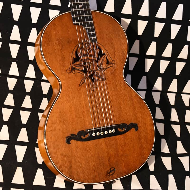 ✴️ Video Included - Double-top 1920s Antique Pre-war German Romantic Guitar, Hand-carved Rosette – Great Condition and Outstanding Sound image 1