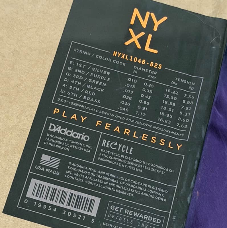 Daddario NYXL1046-B25 Regular Light Electric Guitar Strings 25-Set Bulk Box image 1