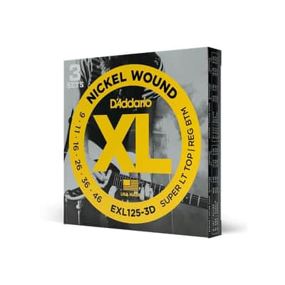 3 Pack, D'Addario XL 9-46 Electric Guitar Strings - EXL125-3D image 4