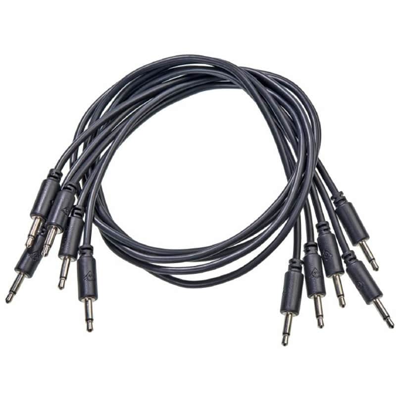 Black Market 3.5mm TS Mini-Jack Plug Patch Cables (75cm/black/pack of 5) image 1