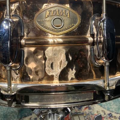 Tama - 5.5x14" Hammered Bronze Snare Drum 2000s image 5