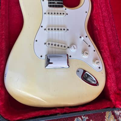 1973 Fender Stratocaster Hardtail with 3-Bolt Neck, Rosewood Fretboard 1971 - 1977 - Olympic White image 1