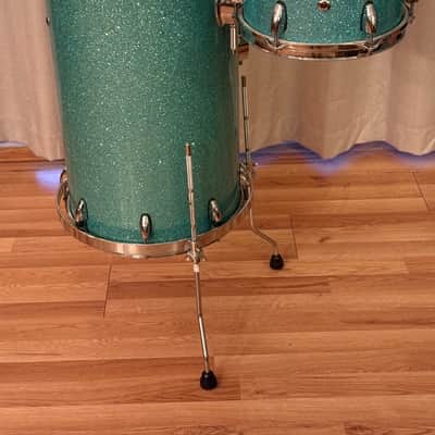 Handbuilt Cocktail Drum Kit 2008 - Turquoise Glitter image 12