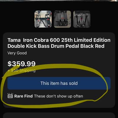 Tama Iron Cobra 600 25th Anniversary double kick pedal red and black image 10
