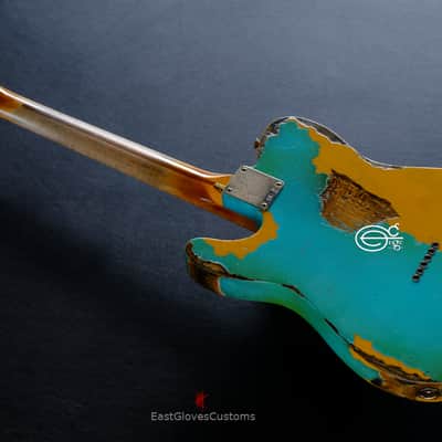 Fender Telecaster FSR Special Edition Deluxe Ash Seafoam Green over Butterscotch Heavy Aged Relic image 3