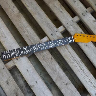 Fatboy tree of life Canadian Maple on rosewood T guitar neck stainless steel frets bone nut image 4