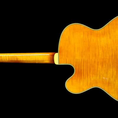 2007 W.E. Moll John Pizzarelli Model Archtop Electric Guitar Transparent Amber image 3