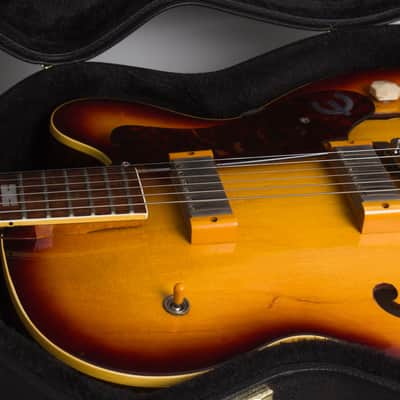Epiphone  Zephyr E-312T Thinline Hollow Body Electric Guitar (1960), ser. #A-3241, black tolex hard shell case. image 16