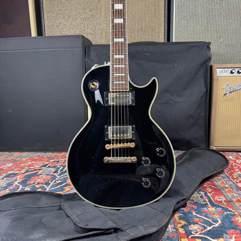 *Video* Fernandes/Burny RLC-55 Les Paul Custom Black - 1998 image 1